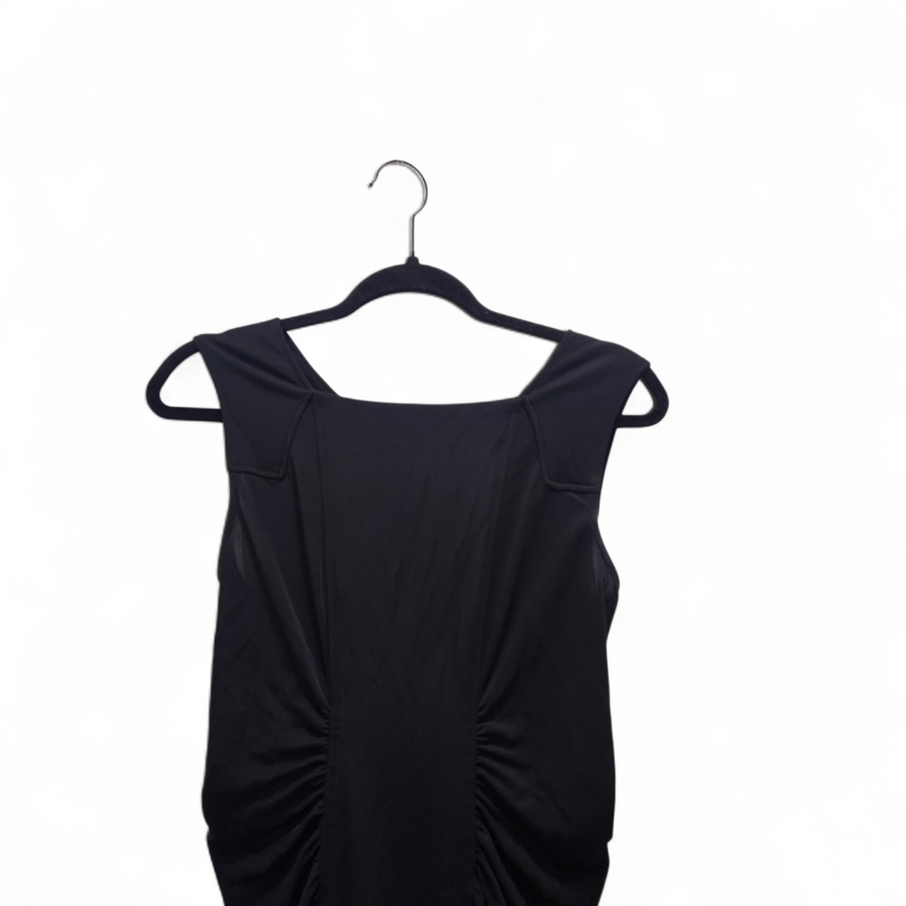 BCBGMaxAzria RENEE Black Ruched Bodycon Sleeveless Mini Dress Party Ready Size M - Picture 3 of 6
